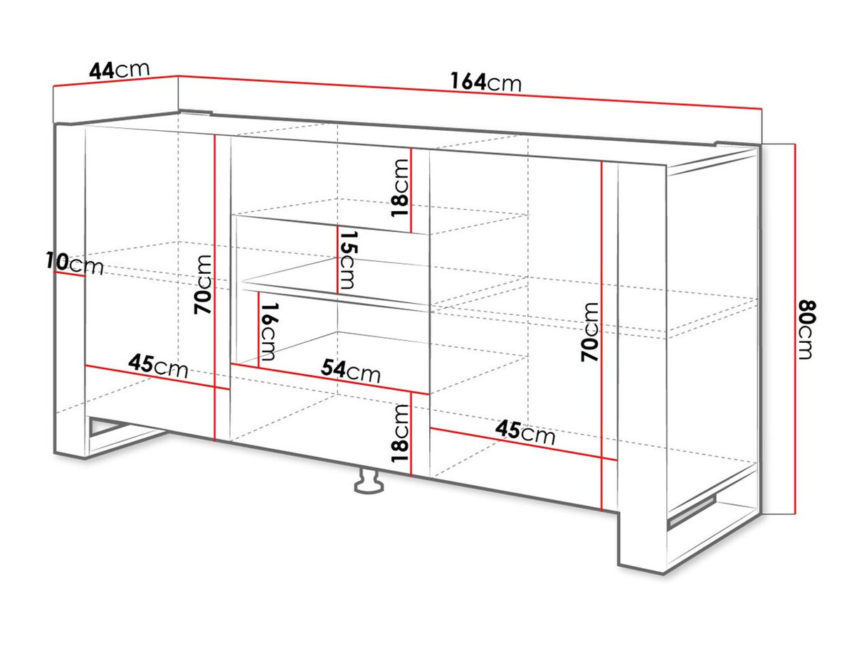 Komód Komoda WOOD Wotan / Antracyt