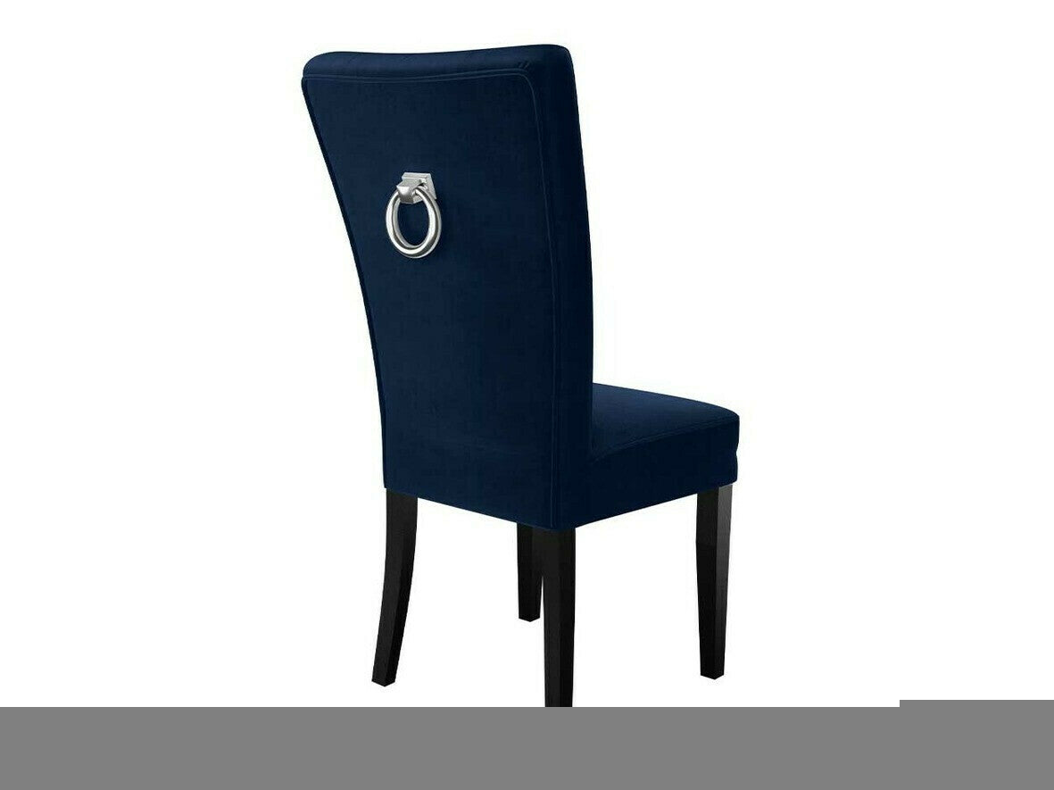 Étkezőgarnitúra Zestaw 09 6xS67 SKANDI 140x80, Szék színe: Fekete + Magic Velvet 2216, Asztal színe: Fekete, Színes dekorációk: Ezüst