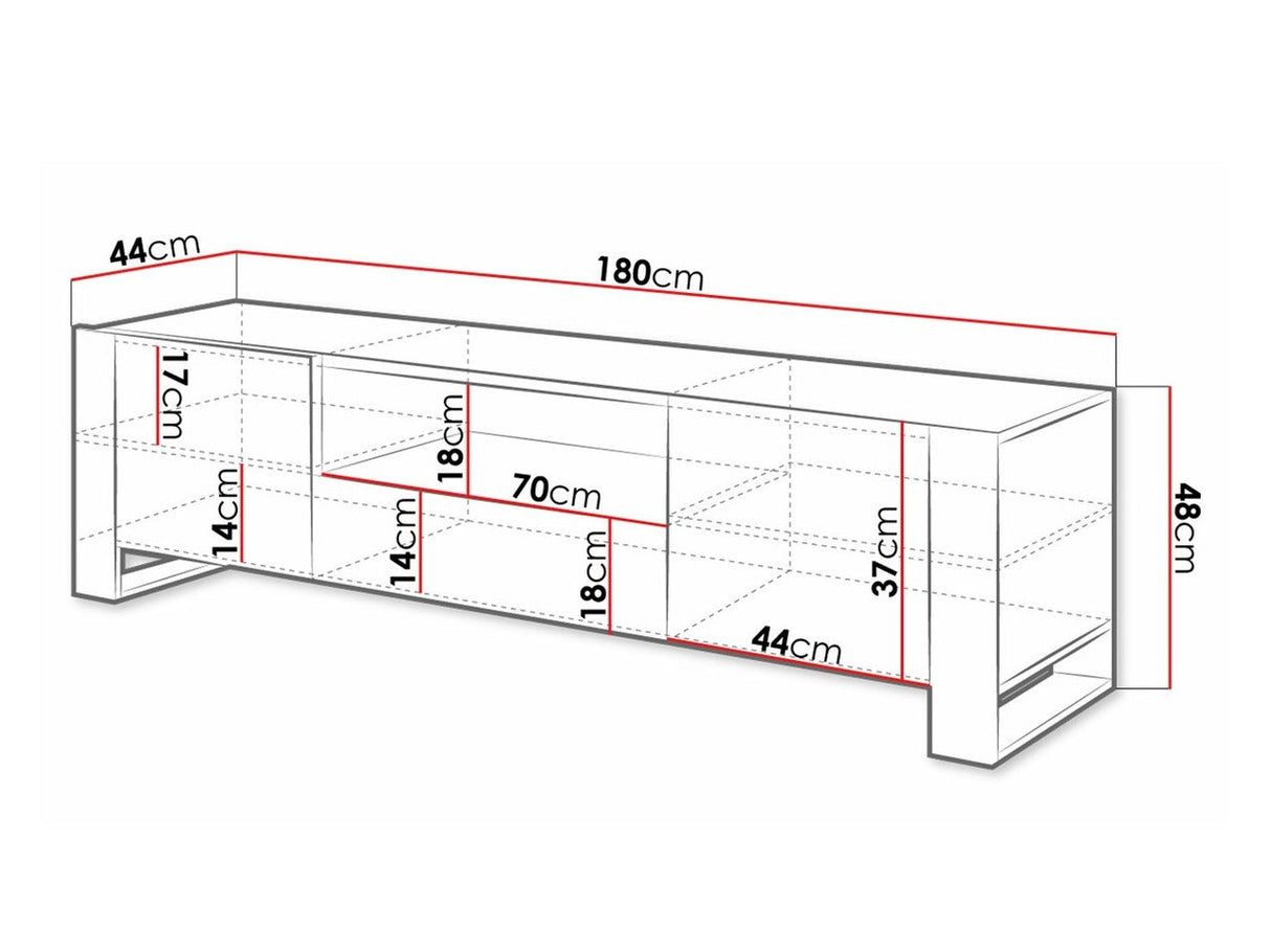 TV-állvány Szafka RTV Fa, Szín: Wotan tölgy + Antracit
