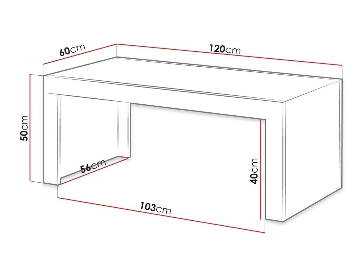 Dohányzóasztal MILA (Quintus), Szín: Wotan tölgy + Antracit