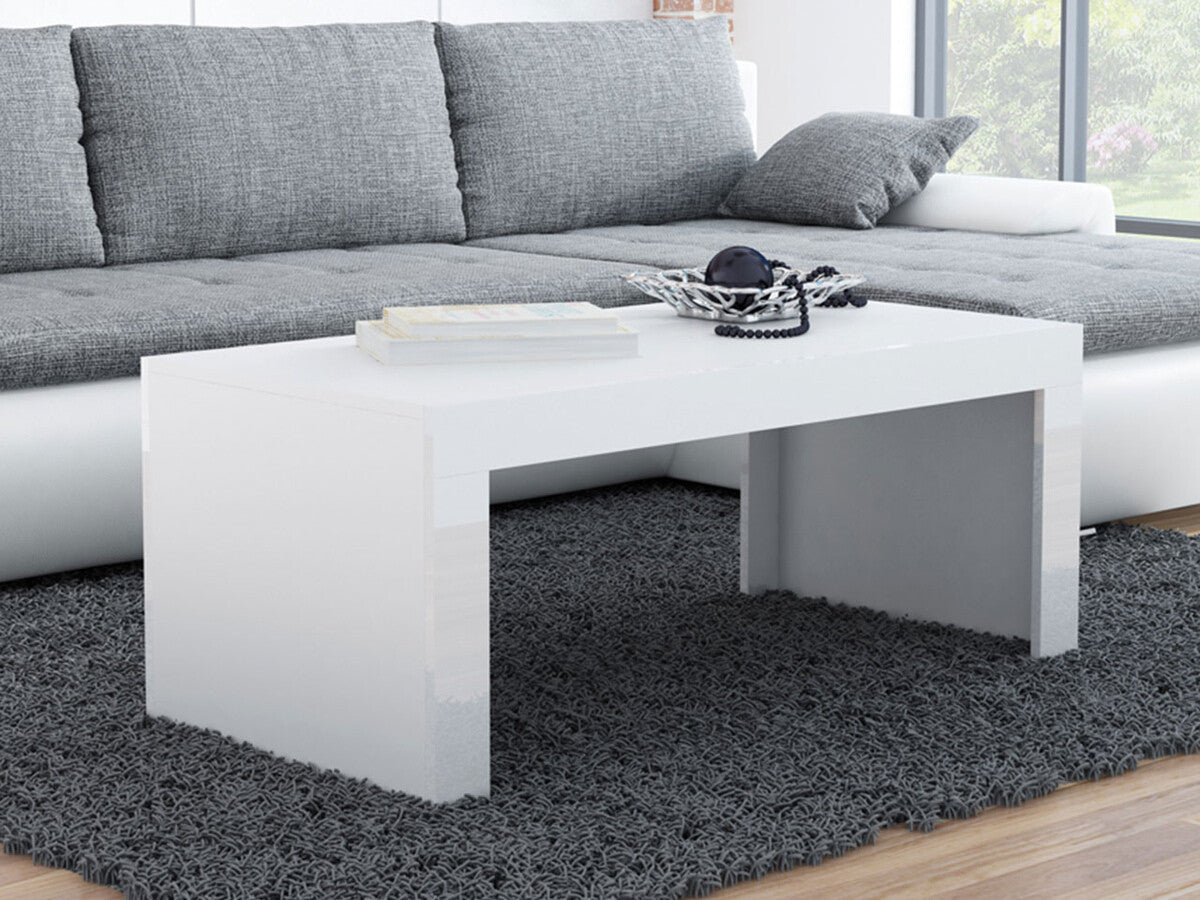 Dohányzóasztal TESS, Szín: Fehér + Fényes fehér