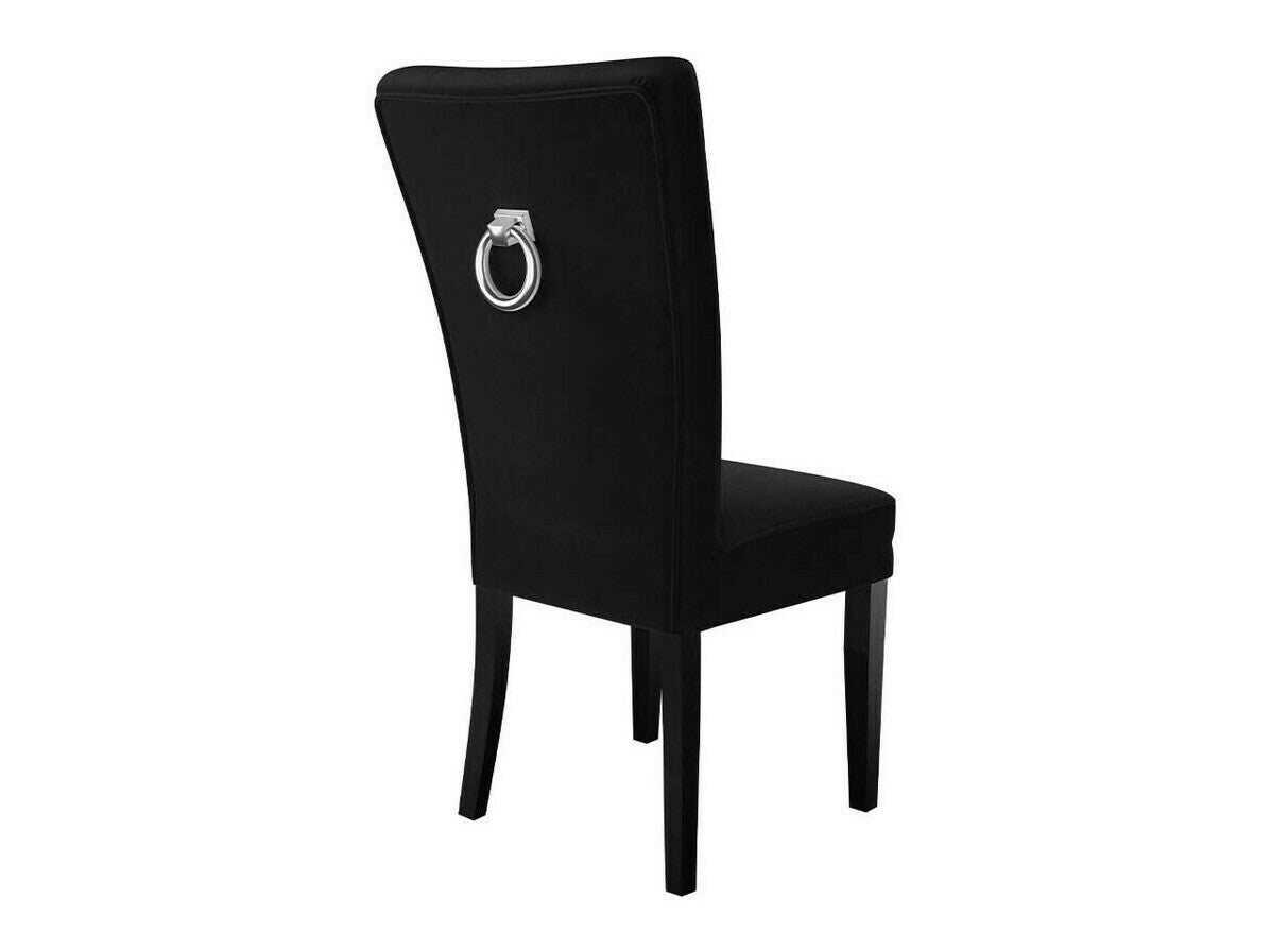 Étkezőgarnitúra Zestaw 09 6xS67 SKANDI 140x80, Szék színe: Fekete + Magic Velvet 2219, Asztal színe: Fekete, Színes dekorációk: Ezüst