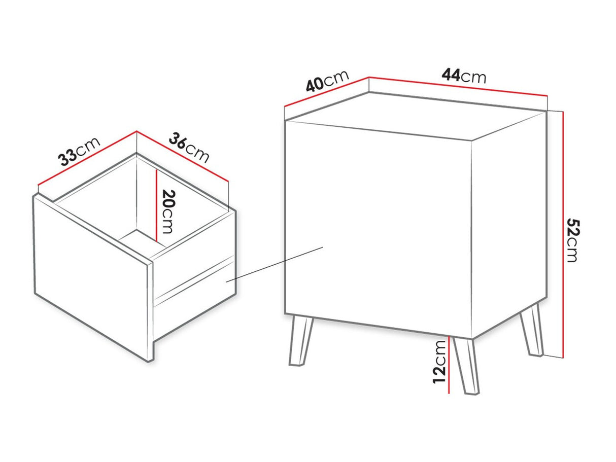 Éjjeliszekrény szett NOVA (Doppo) 2 szt., Szín: Fehér
