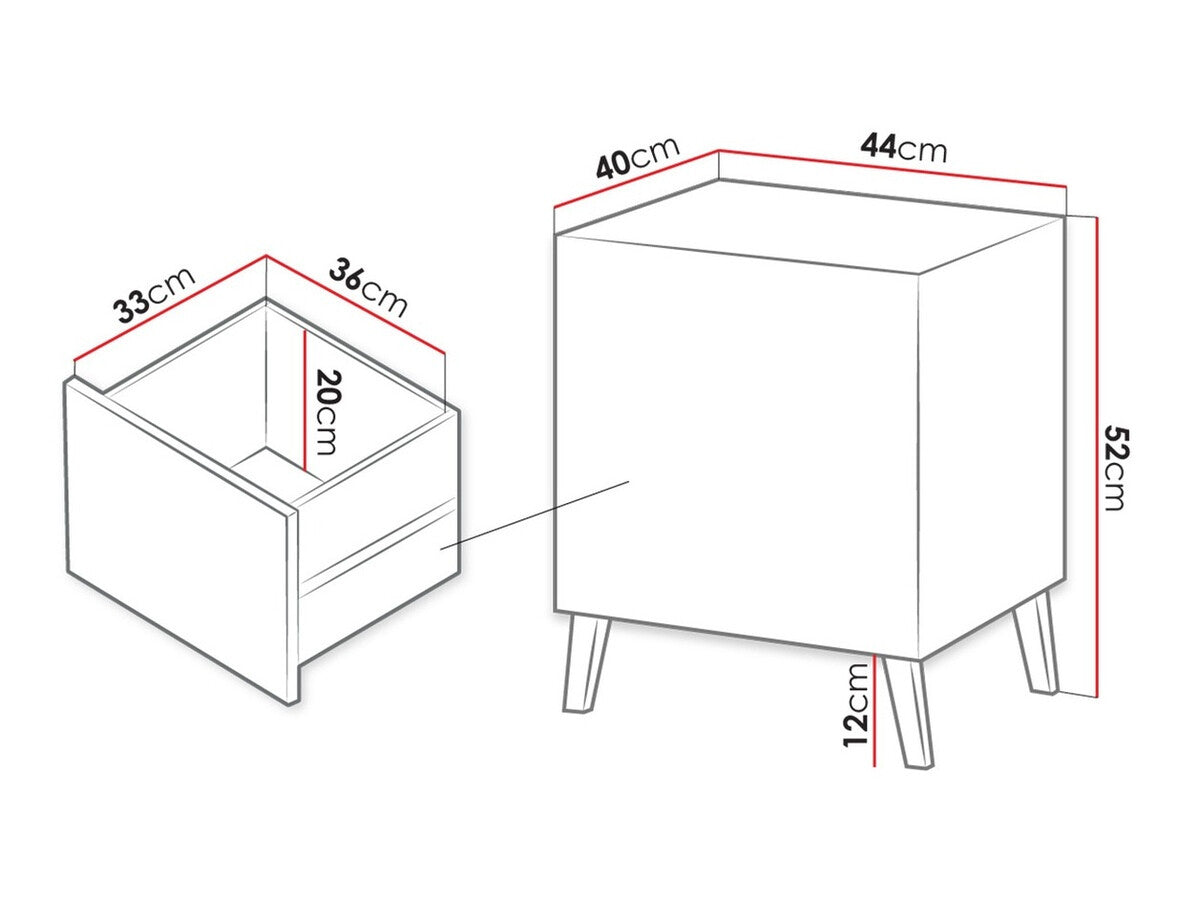 Éjjeliszekrény szett NOVA (Doppo) 2 szt., Szín: Fekete