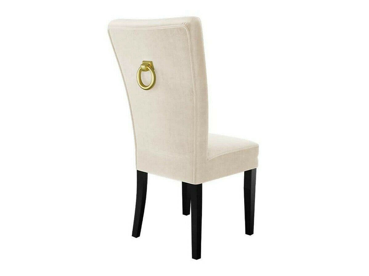 Étkezőgarnitúra Zestaw 09 6xS67 SKANDI 140x80, Szék színe: Fekete + Magic Velvet 2250, Asztal színe: Fekete, Színes dekorációk: Aranysárga