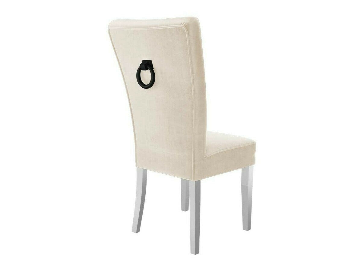 Étkezőgarnitúra Zestaw 09 6xS67 SKANDI 140x80, Szék színe: Fehér + Magic Velvet 2250, Asztal színe: Barna, Színes dekorációk: Fekete