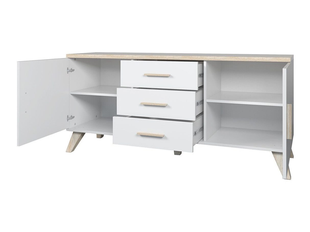 TV-állvány LOTTA II 150 2D3S (Sanna 150 2D3S), Szín: Wotan tölgy + Fekete