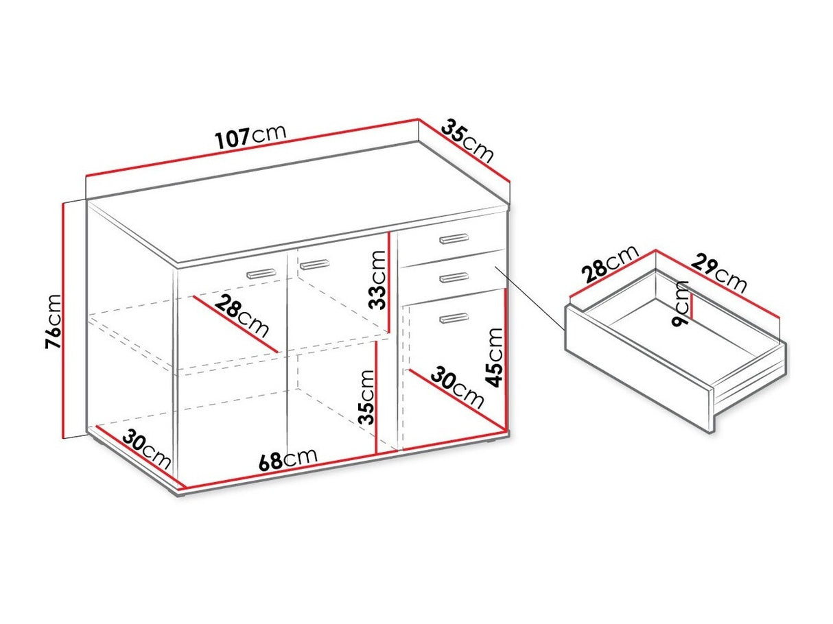 Komód Mike-1 3T 2S (Jowaz 1 3T 2S)
