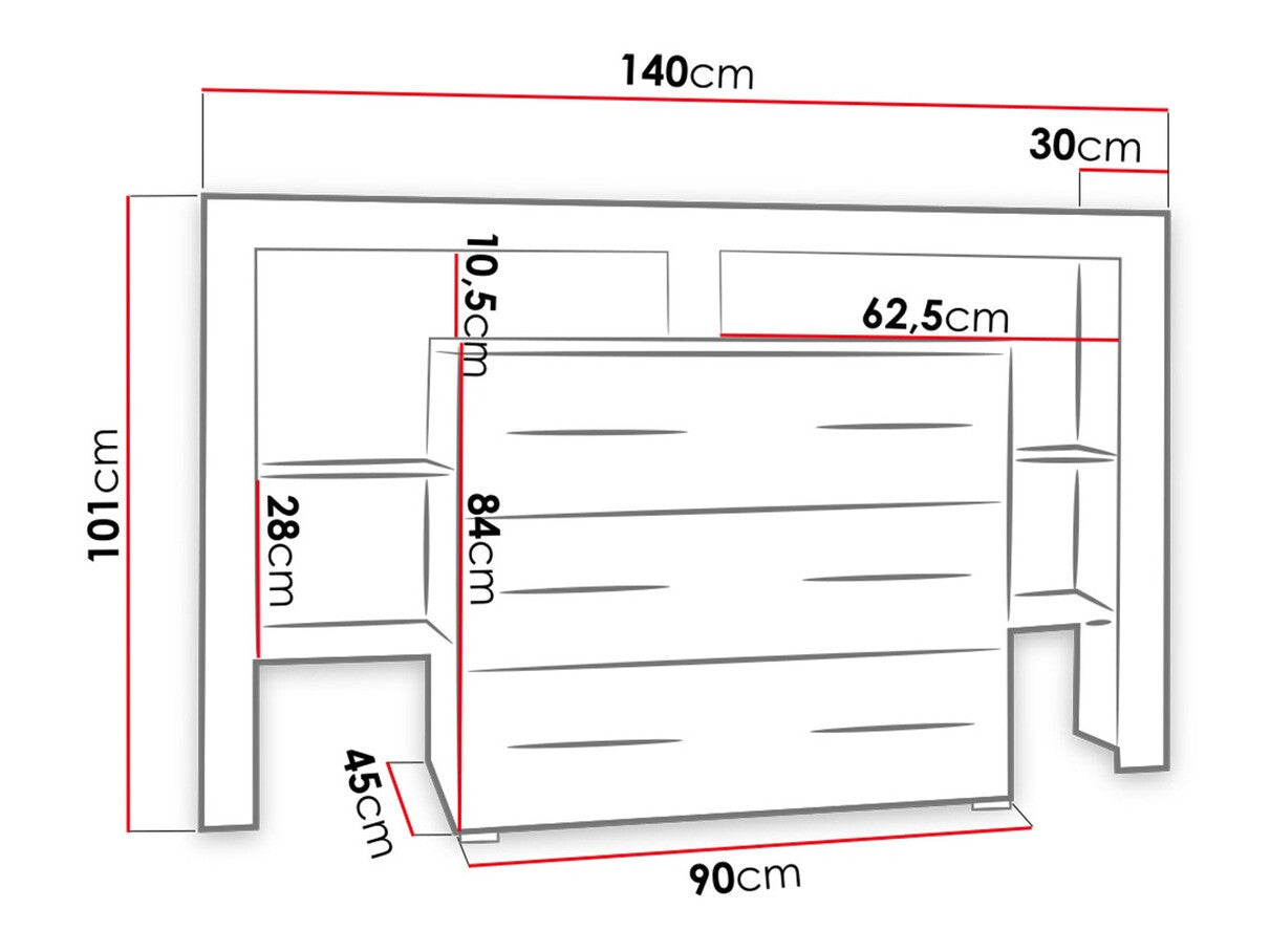 Komód RIVA Plus (Ravido Plus), Szín: Fehér + Fényes fekete