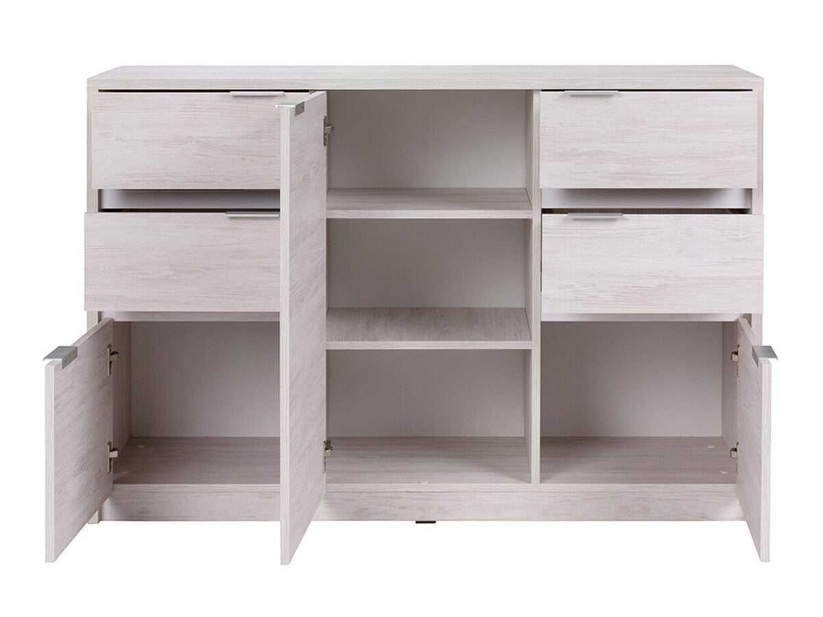 Komód Denver (Verdek K3D4SZ VD02), Szín: Monastery tölgy + Fényes fekete