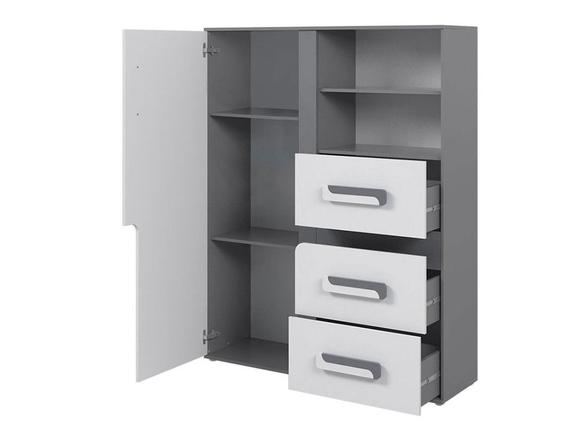 Komód Apetito 85 (Petito PE06), Szín: Antracit + Fehér