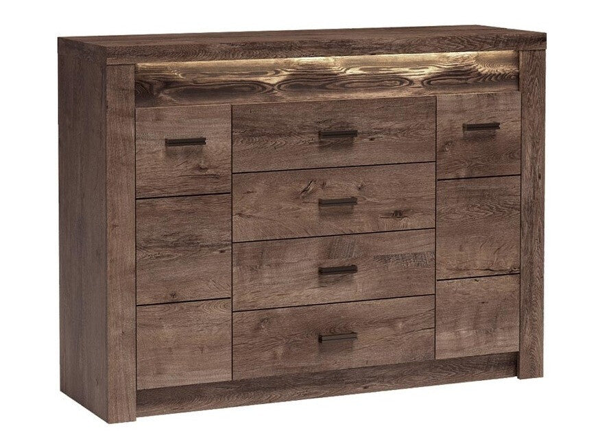 Komód Indianapolis (Nadia N07), Szín: Sötét kőris, Led világítás: Nem