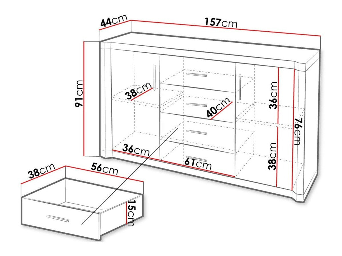 Komód Dallas D1, Szín: Triufel tölgy