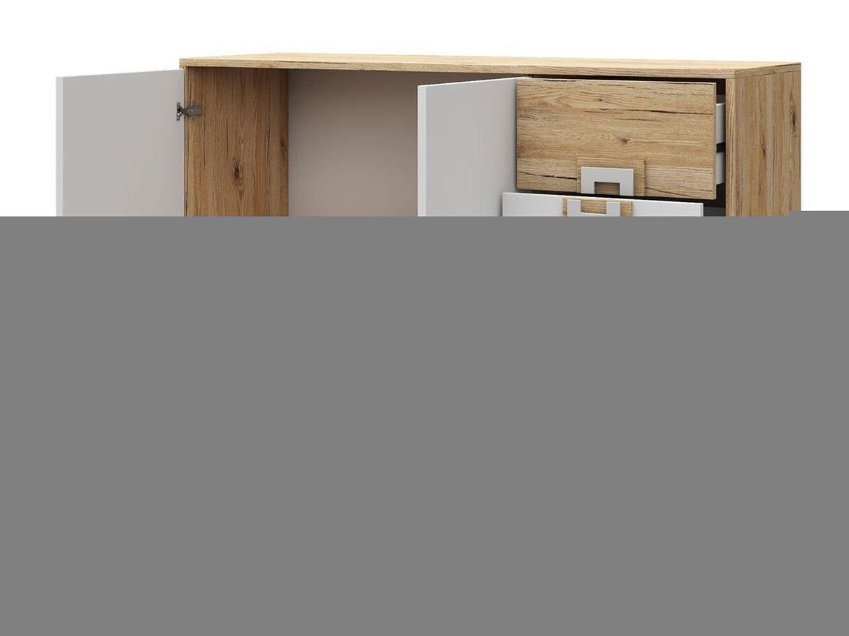 Komód Nico (Niczi NI08), Szín: Világos tölgy + Fehér