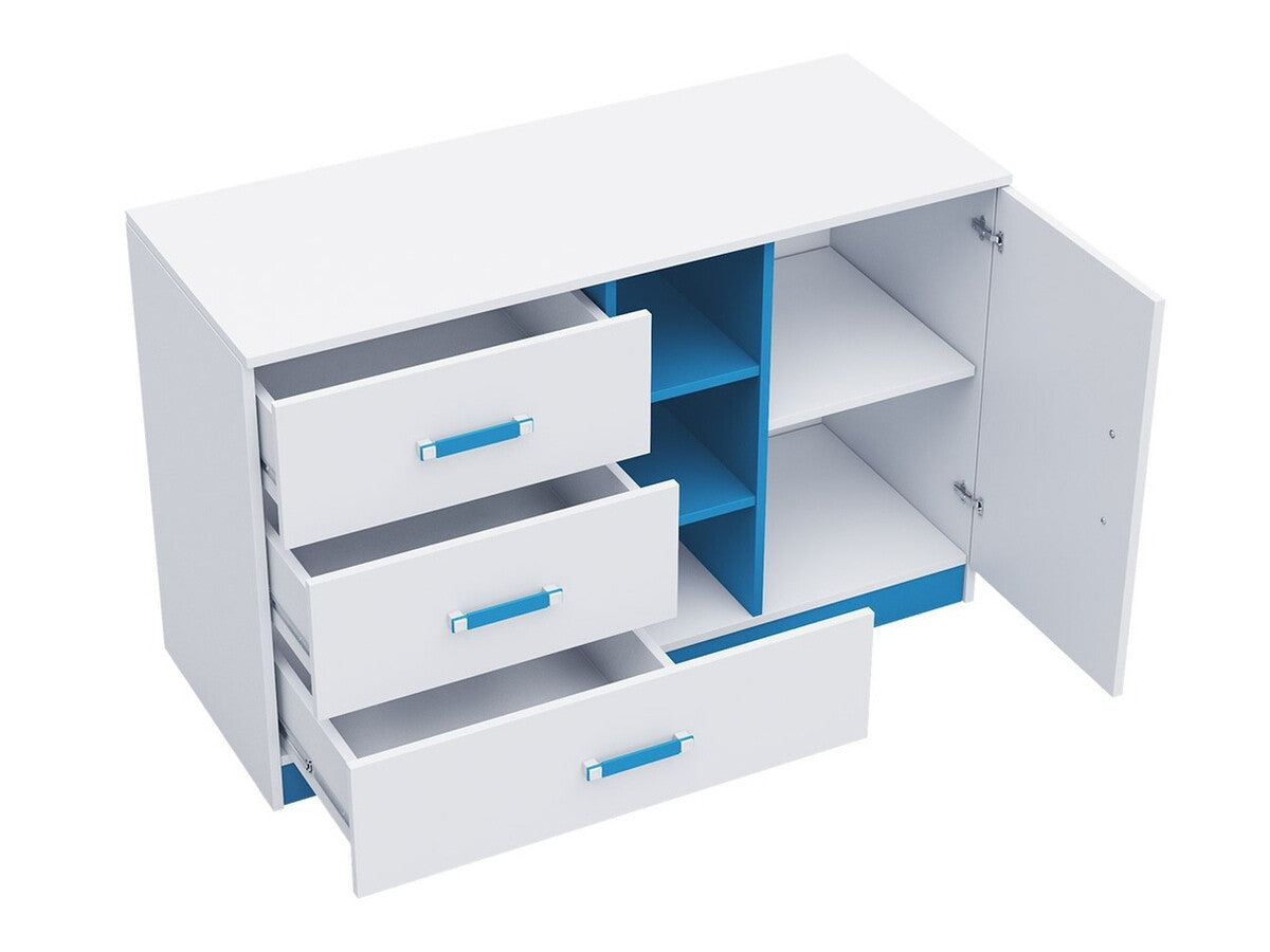 Komód Trafiko 130 (Tofiko TO07), Szín: Fehér + Rózsaszín