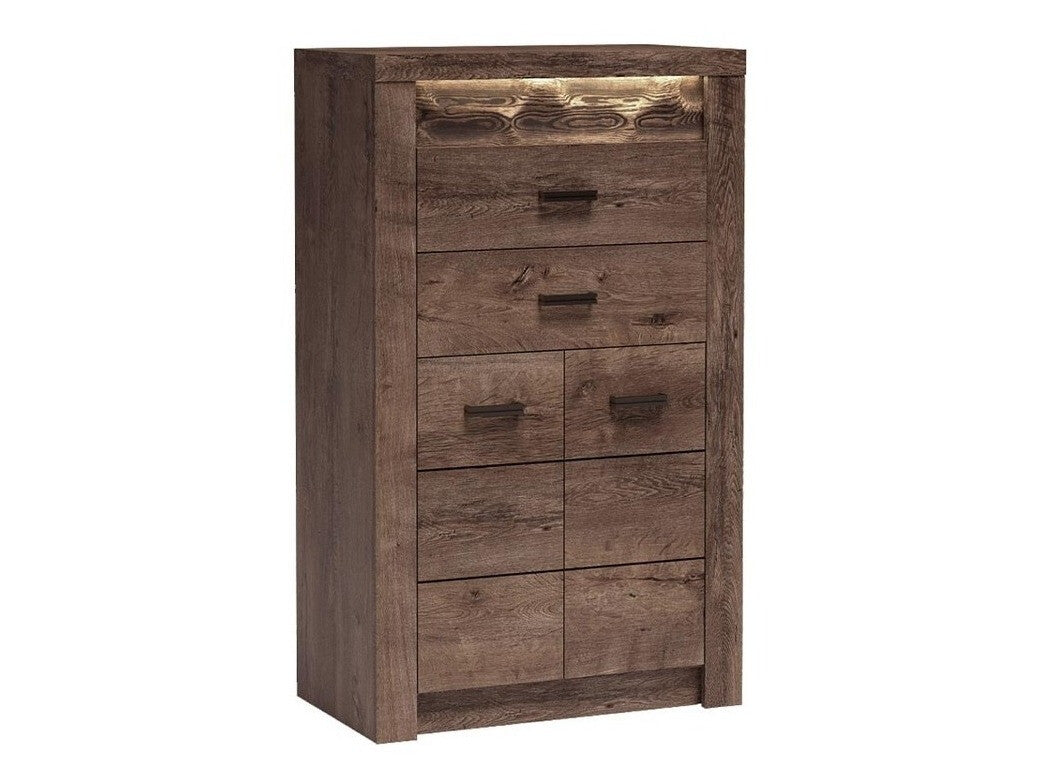 Komód Indianapolis (Nadia N06), Szín: Sötét kőris, Led világítás: Nem