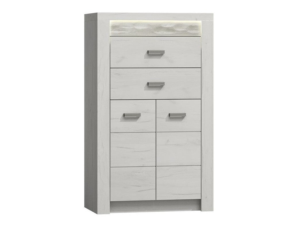 Komód Indianapolis (Nadia N06), Szín: Kézműves fehér, Led világítás: Nem