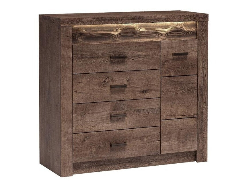 Komód Indianapolis (Nadia N17), Szín: Sötét kőris, Led világítás: Nem