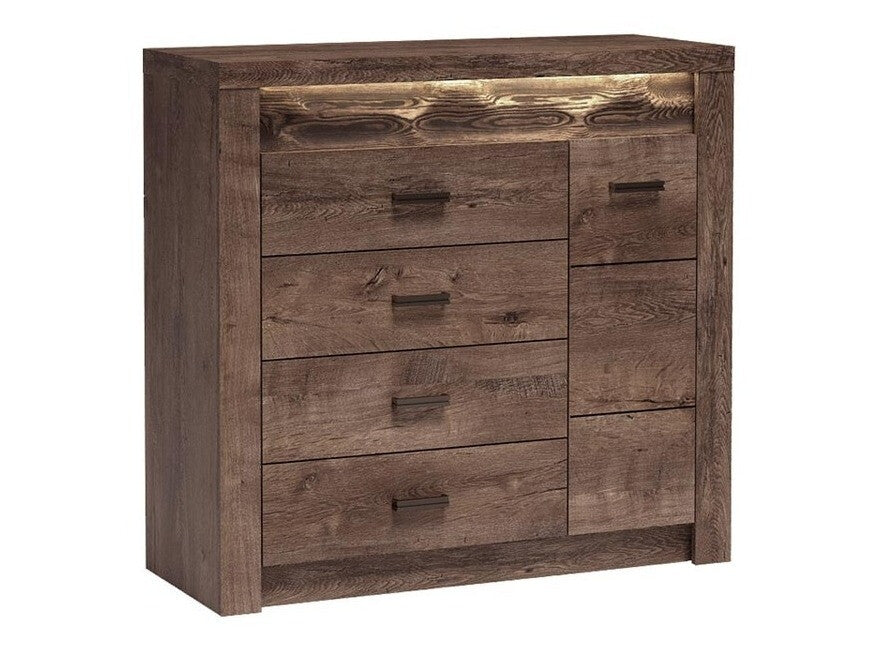 Komód Indianapolis (Nadia N17), Szín: Sötét kőris, Led világítás: Igen