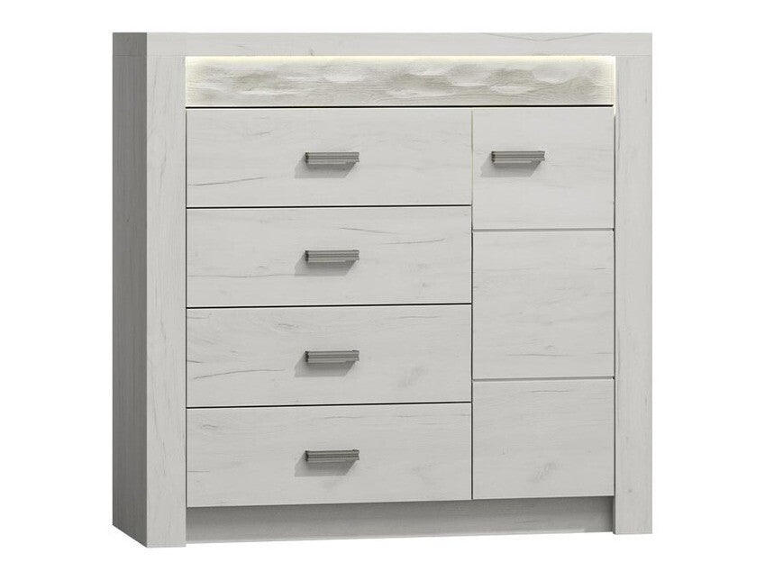 Komód Indianapolis (Nadia N17), Szín: Kézműves fehér, Led világítás: Nem