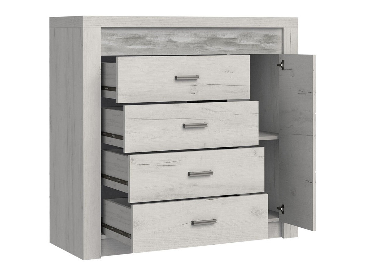 Komód Indianapolis (Nadia N17), Szín: Kézműves fehér, Led világítás: Igen