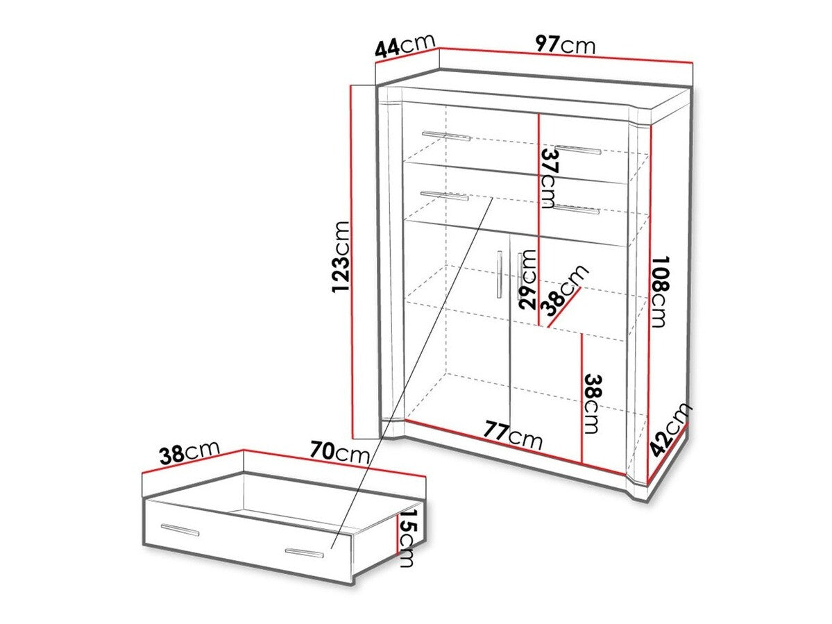 Komód Dallas D6, Szín: Triufel tölgy
