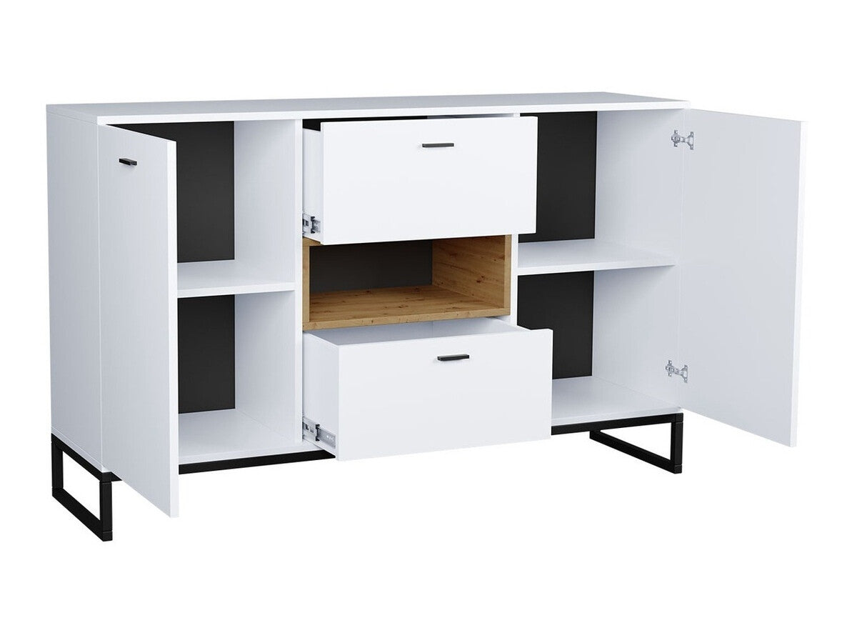 Komód Olier K2D2SZ OL02, Szín: Artisan tölgy + Fekete