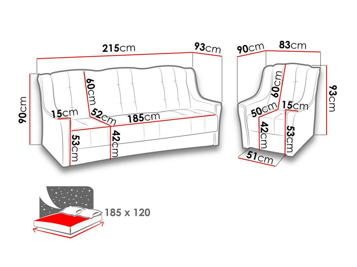 Kárpitozott bútorok Niagara (Margaret), Szín: Ibiza 17 + Ibiza 15