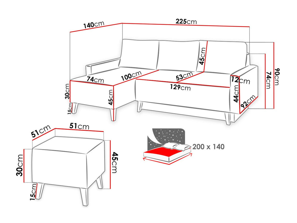 Kárpitozott bútorok MEMONE I, Szín: Gomez 12 + Lobox 05