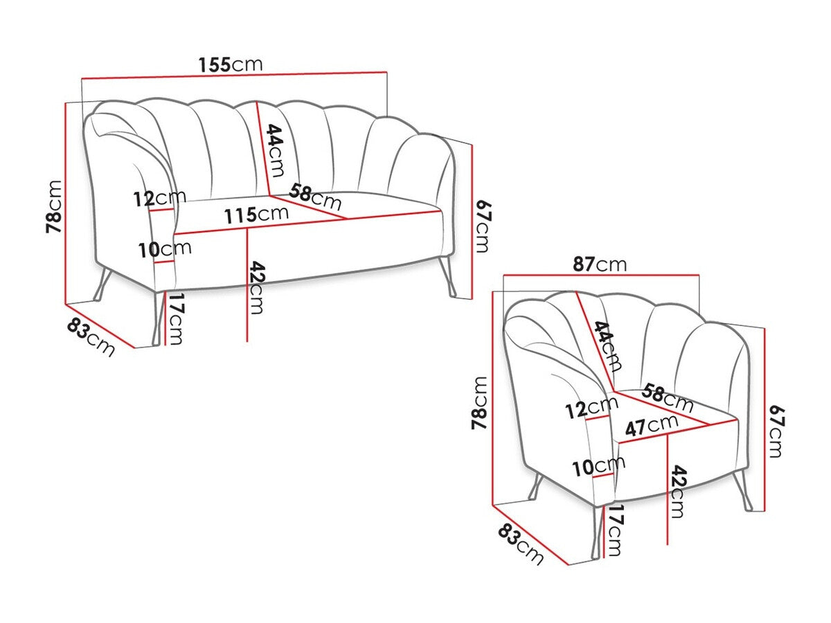 Kárpitozott bútorok ADRIA (Terkaz), Szín: Eureka 2127, Lábak színe: Aranysárga