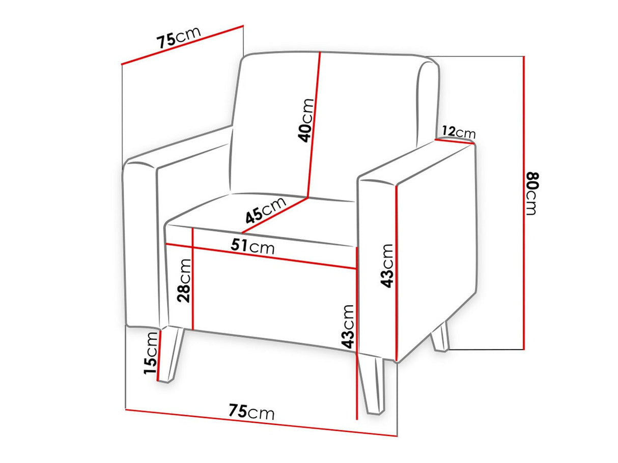 Fotel Oviedo (Naviedo), Lábak színe: Sötét san remo tölgy, Szín: Moric 06