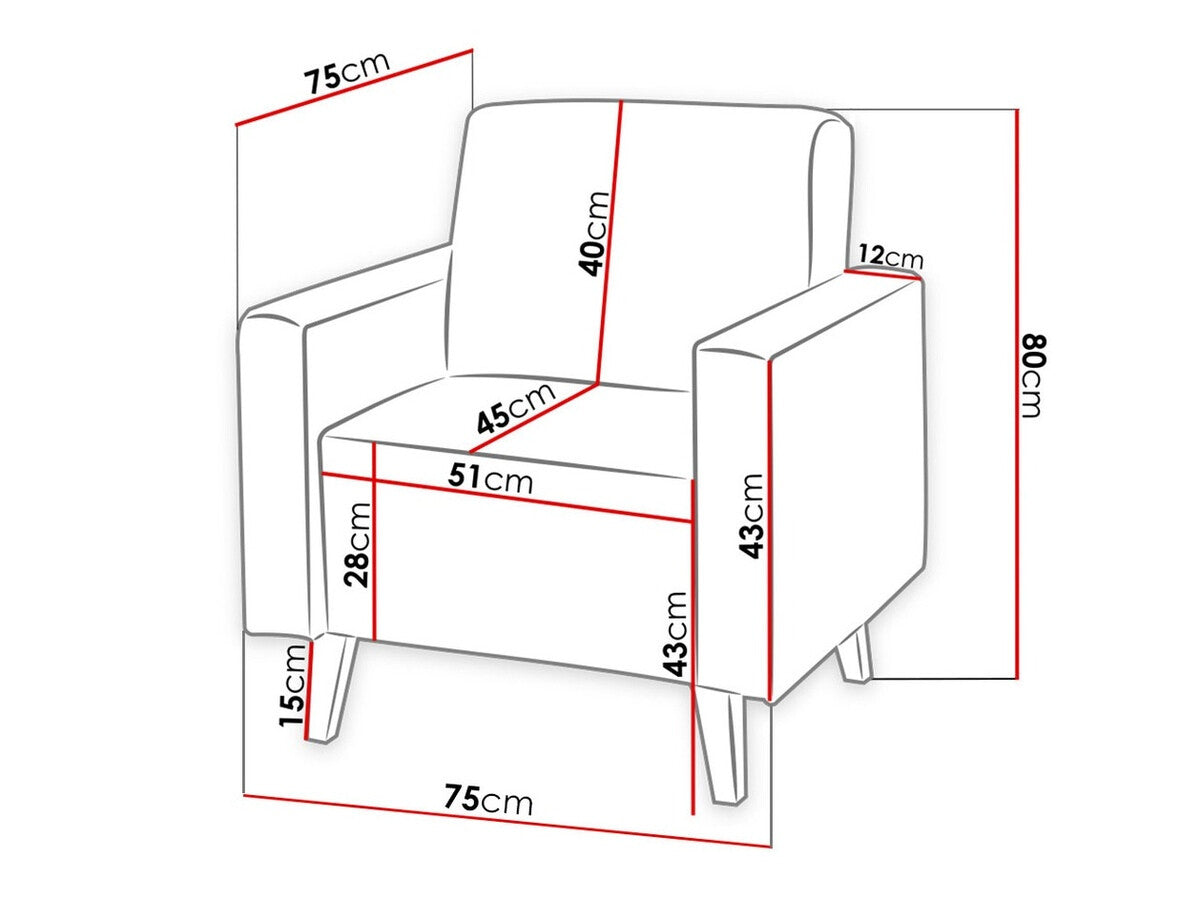 Fotel Oviedo (Naviedo), Lábak színe: Sötét san remo tölgy, Szín: Moric 03