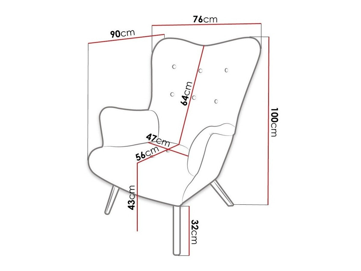 Fotel SKANDYNAWSKI NA NÓŻKACH (Akcjusz), Szín: Magic Velvet 2232