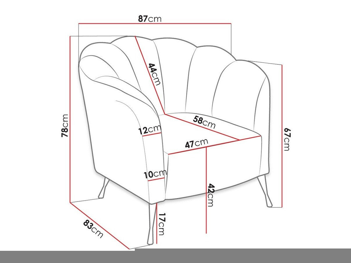 Fotel ADRIA (Terkaz), Szín: Eureka 2121, Lábak színe: Fekete