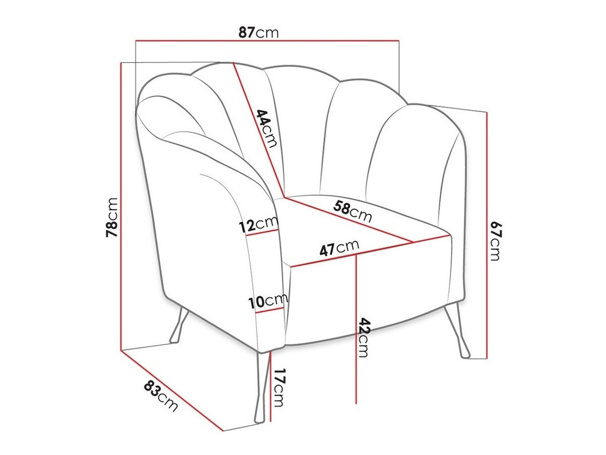 Fotel ADRIA (Terkaz), Szín: Eureka 2132, Lábak színe: Aranysárga