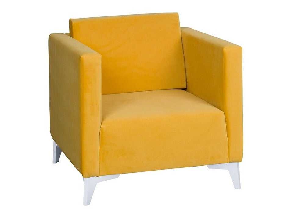 Fotel SZAFIR 1 (Denim 1), Szín: Solo 257, Lábak színe: Fényes fehér