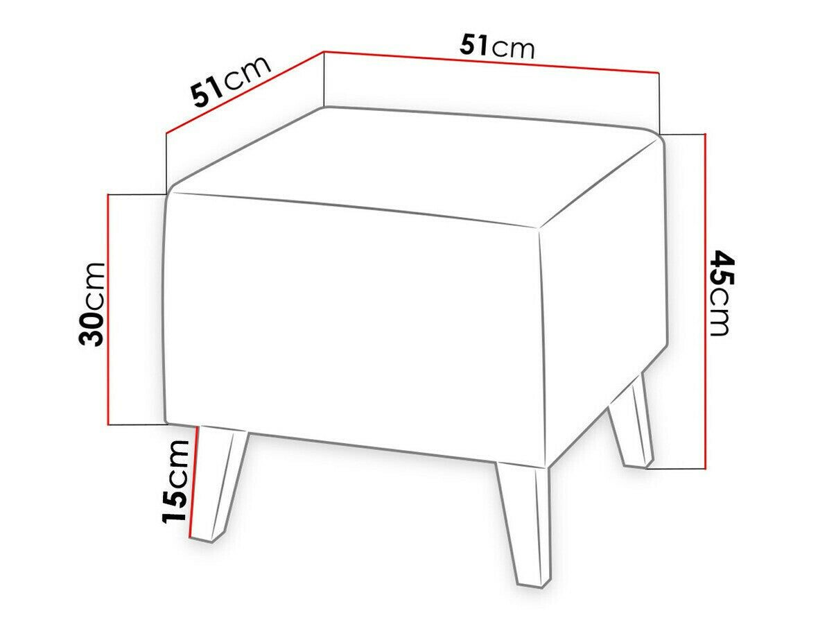 Puff Oviedo (Naviedo), Lábak színe: Sötét san remo tölgy, Szín: Moric 06