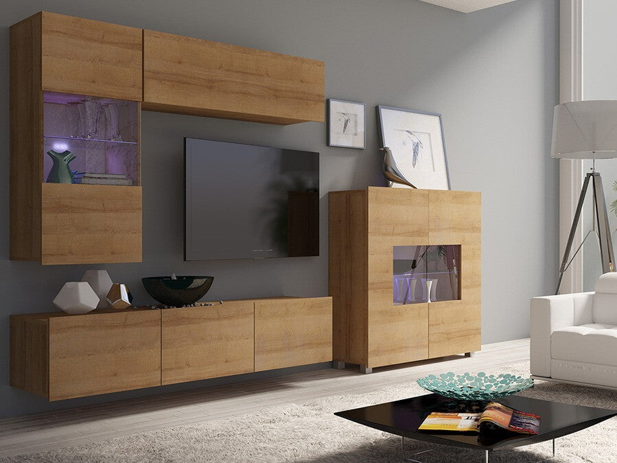 Szekrény Calabrini (Bralani BR01), Szín: Arany tölgy, Led világítás: Nem