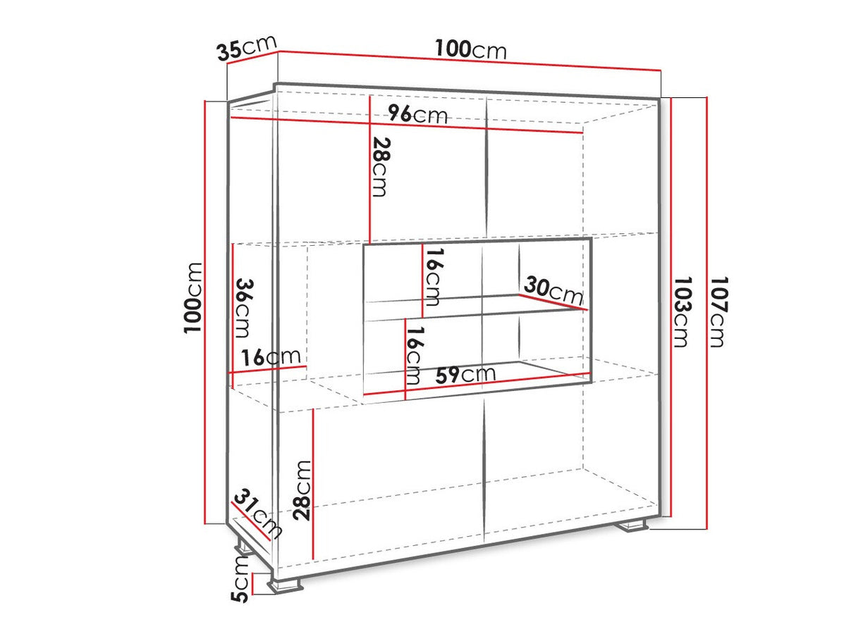 Szekrény Calabrini (Bralani BR01), Szín: Arany tölgy, Led világítás: Nem
