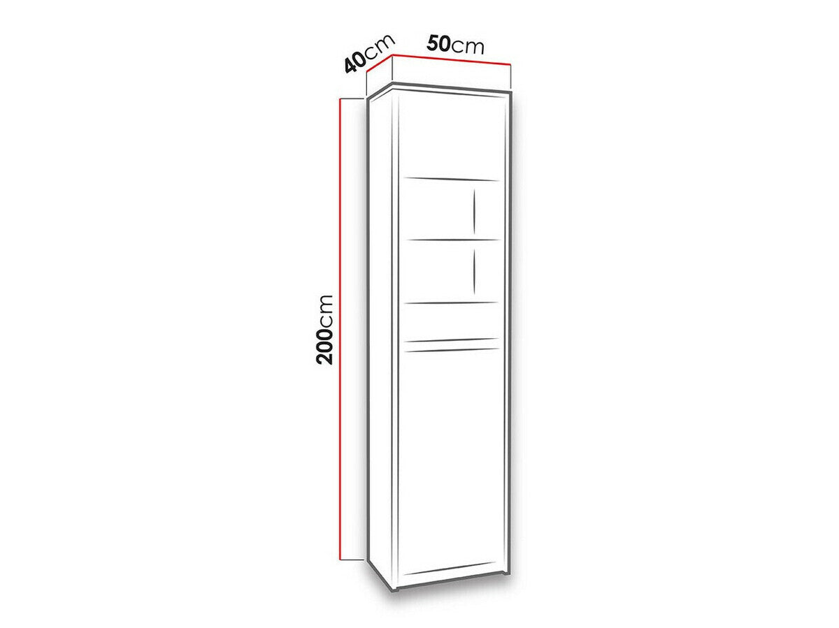 Könyvespolc Denver (Verdek VD16), Led világítás: Nem, Szín: Monastery tölgy + Fényes fekete