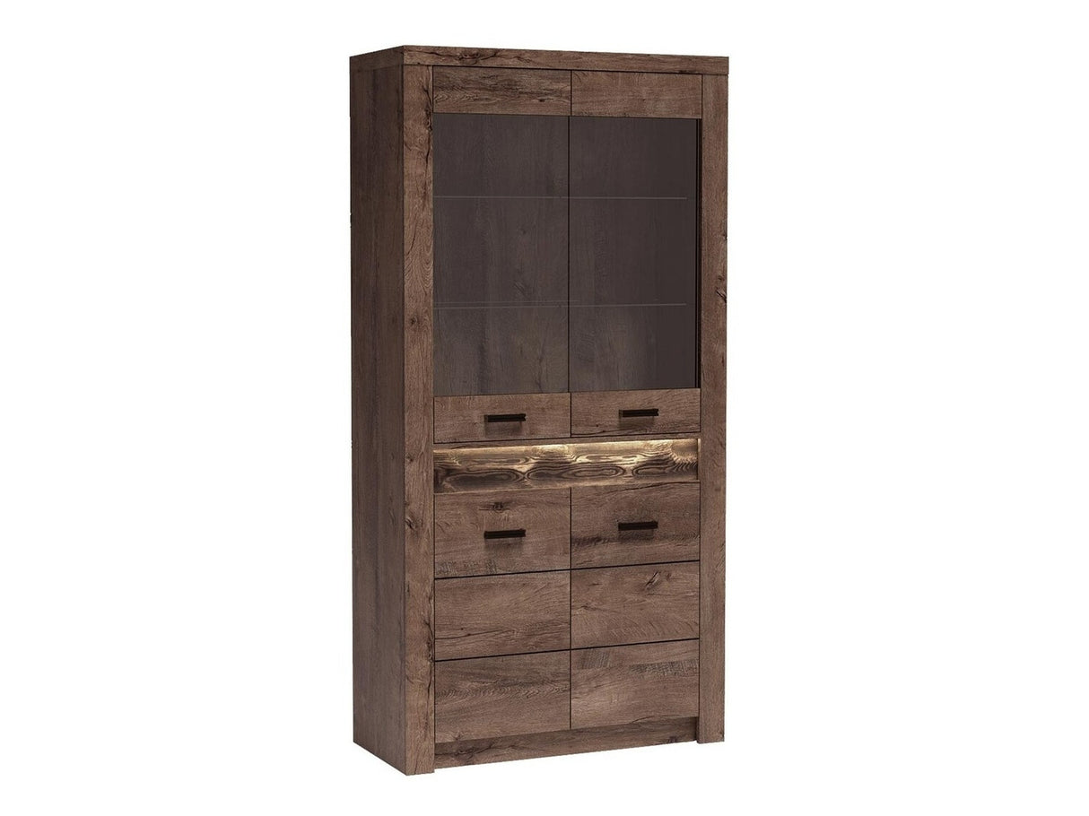 Könyvespolc Indianapolis (Nadia N03), Led világítás: Igen, Szín: Sötét kőris