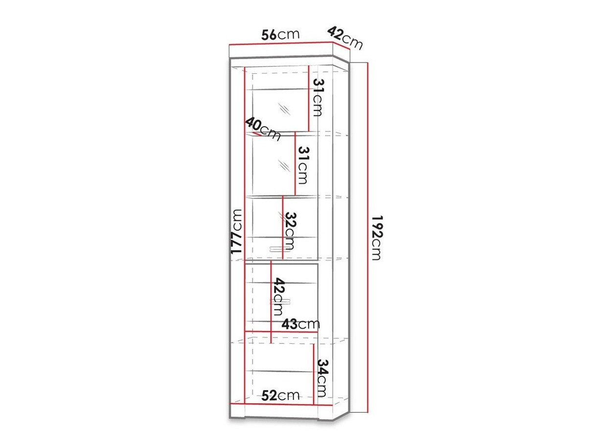 Könyvespolc Indianapolis (Nadia N04) L, Led világítás: Nem, Szín: Sötét kőris