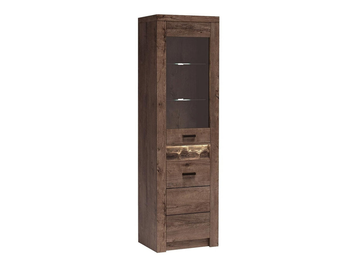 Könyvespolc Indianapolis (Nadia N04) L, Led világítás: Igen, Szín: Sötét kőris