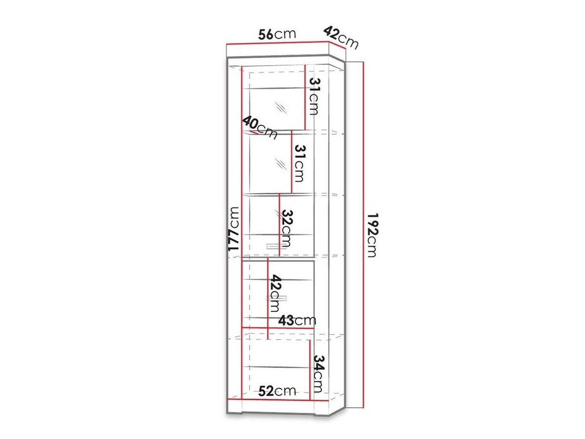 Könyvespolc Indianapolis (Nadia N04) L, Led világítás: Igen, Szín: Sötét kőris