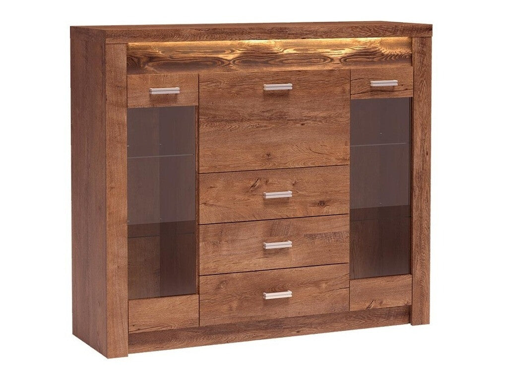 Komód Indianapolis (Nadia N08), Szín: Kőrisfa, Led világítás: Nem