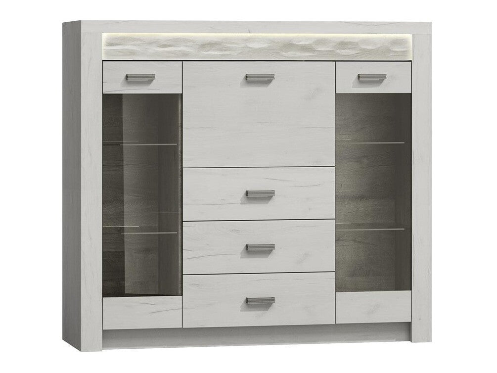 Komód Indianapolis (Nadia N08), Szín: Kézműves fehér, Led világítás: Nem