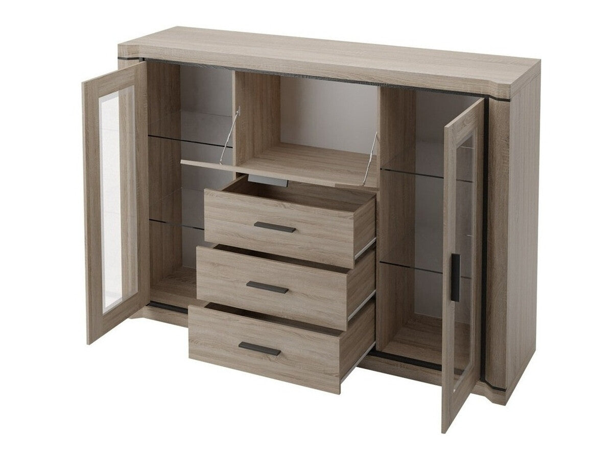 Komód Dallas D7 (Xavier), Szín: Sonoma tölgy, Led világítás: Igen