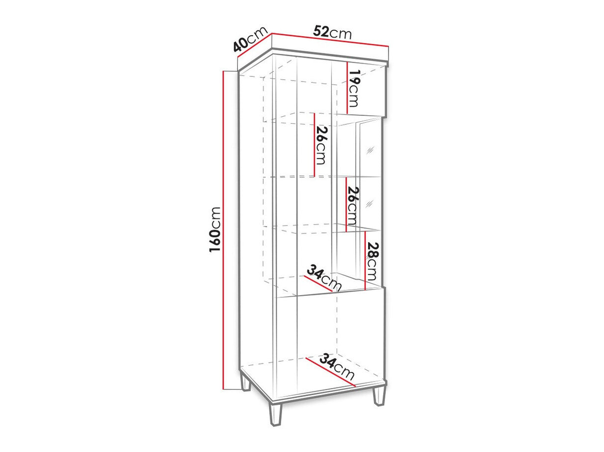 Könyvespolc MARCO 50 (Anrok 50/160 L AR10), Szín: Fehér + Fényes fehér