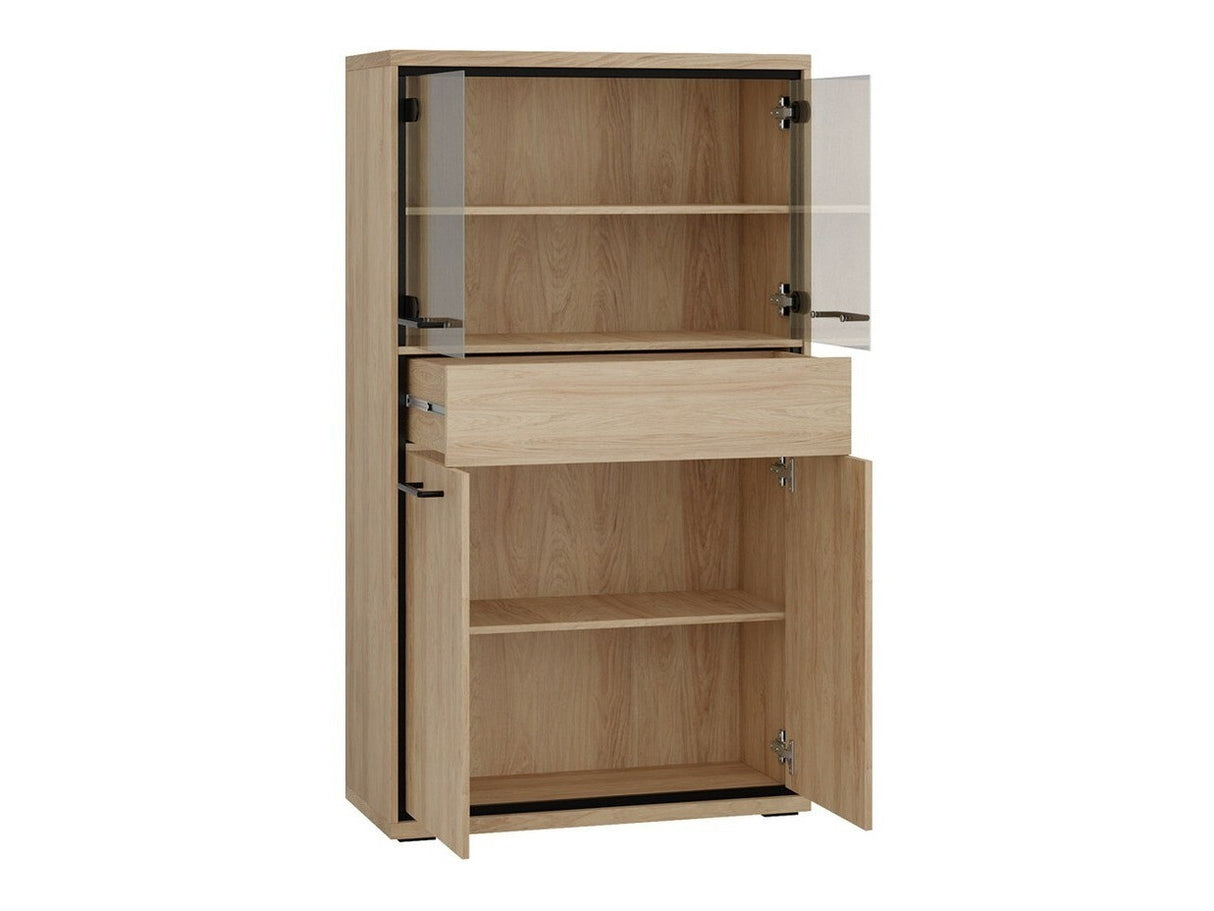 Könyvespolc Mediolan 05 (Sarged SR05), Szín: Fényes fa, Led világítás: Nem