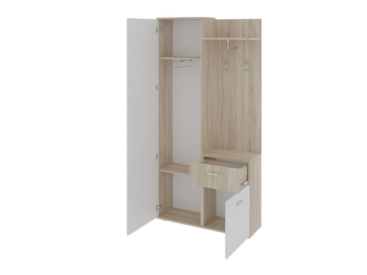 Előszoba garnitúra LUX (Osztály), Szín: Sonoma tölgy + Fehér